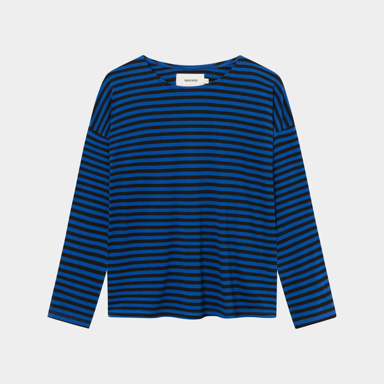 LAST ONES in M - Humledal Stripes Top - Black/Surf Blue