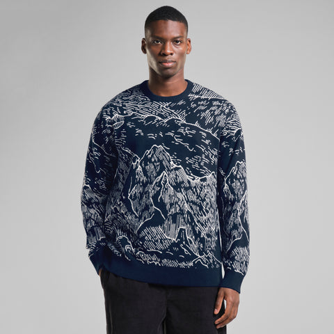 Mora Mountain Horizon Sweater - Navy