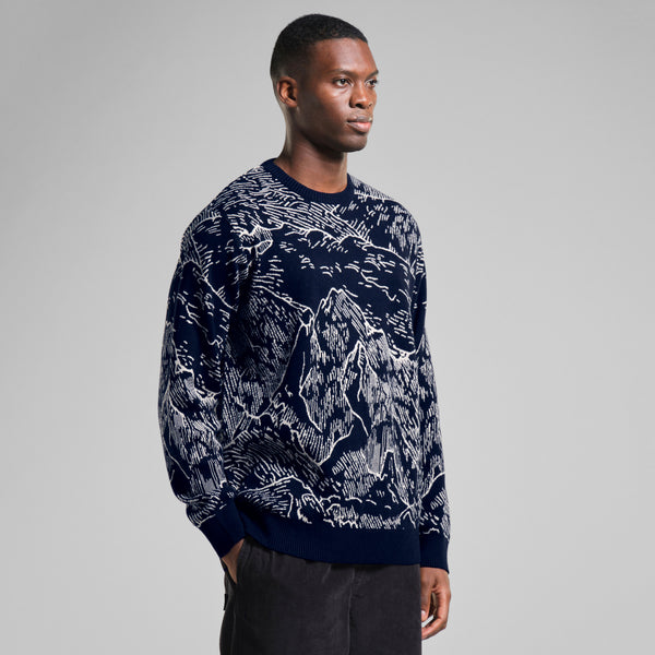 Mora Mountain Horizon Sweater - Navy