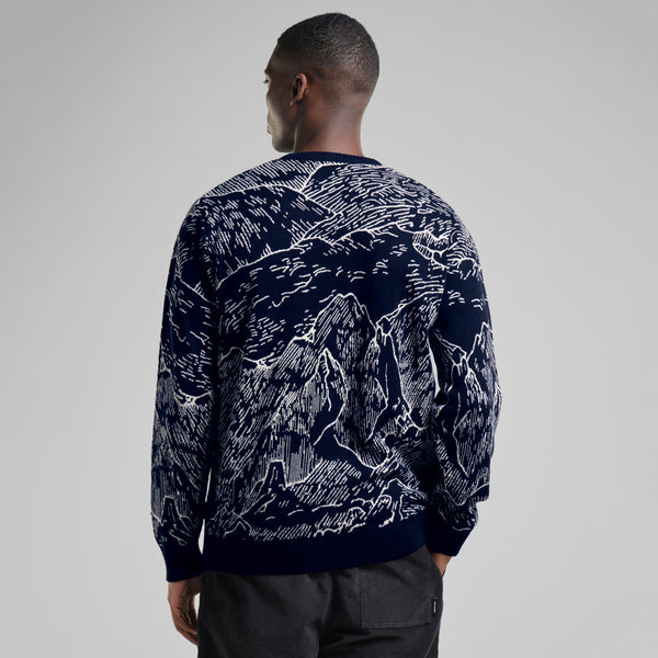 Mora Mountain Horizon Sweater - Navy