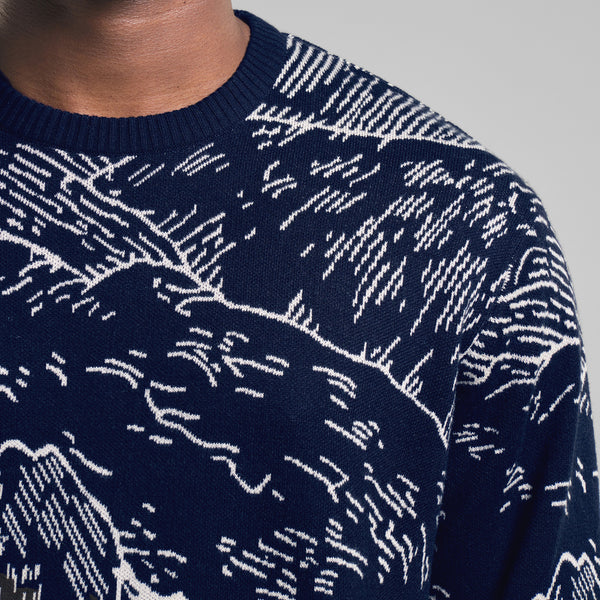 Mora Mountain Horizon Sweater - Navy