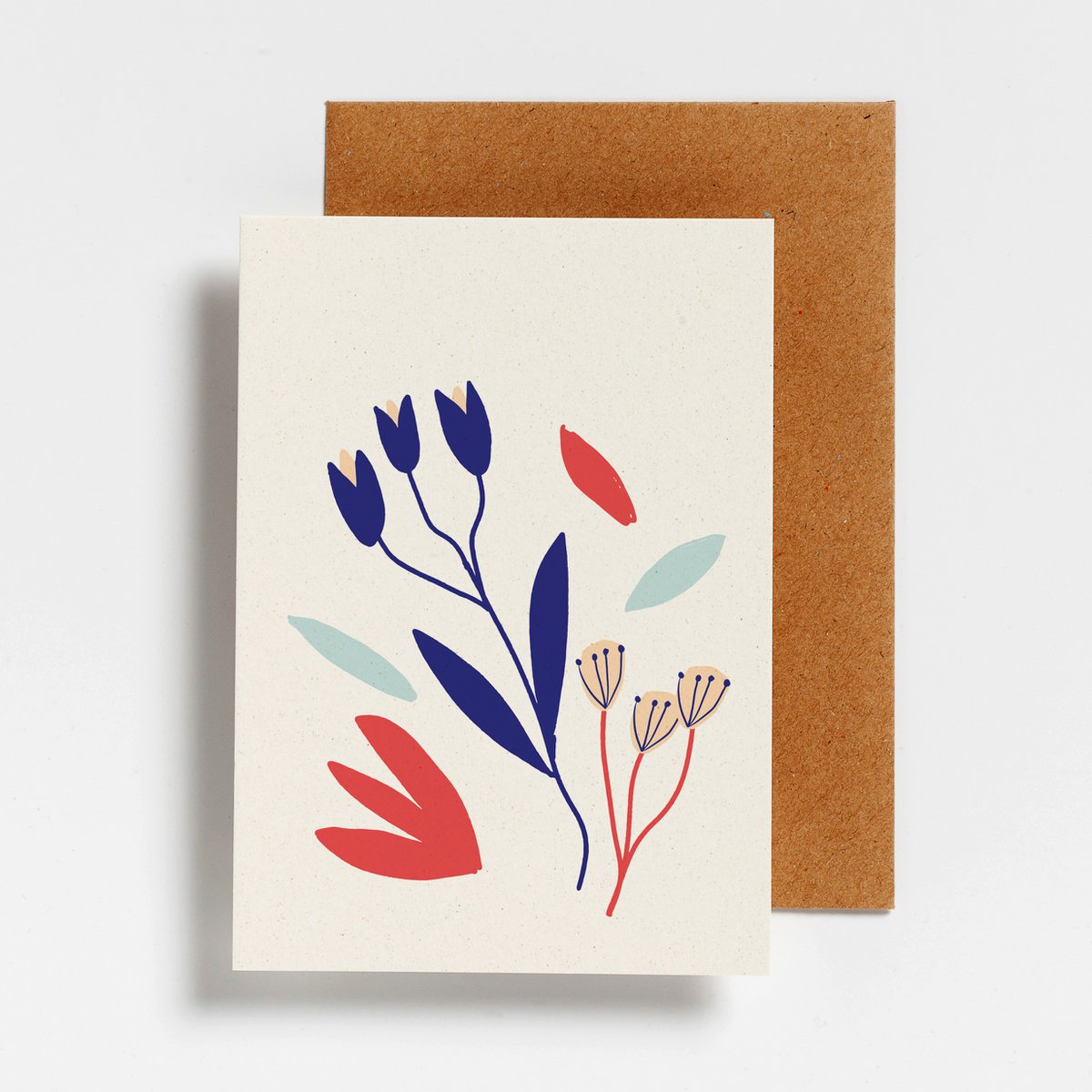 Postcard - Flowers Blue Red