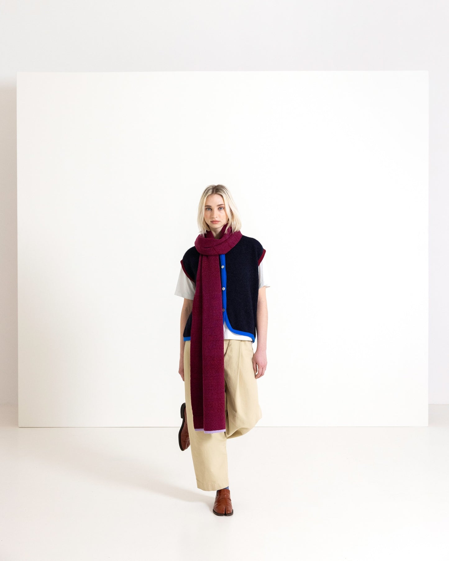 Apostrophe Maxi Scarf - Maroon