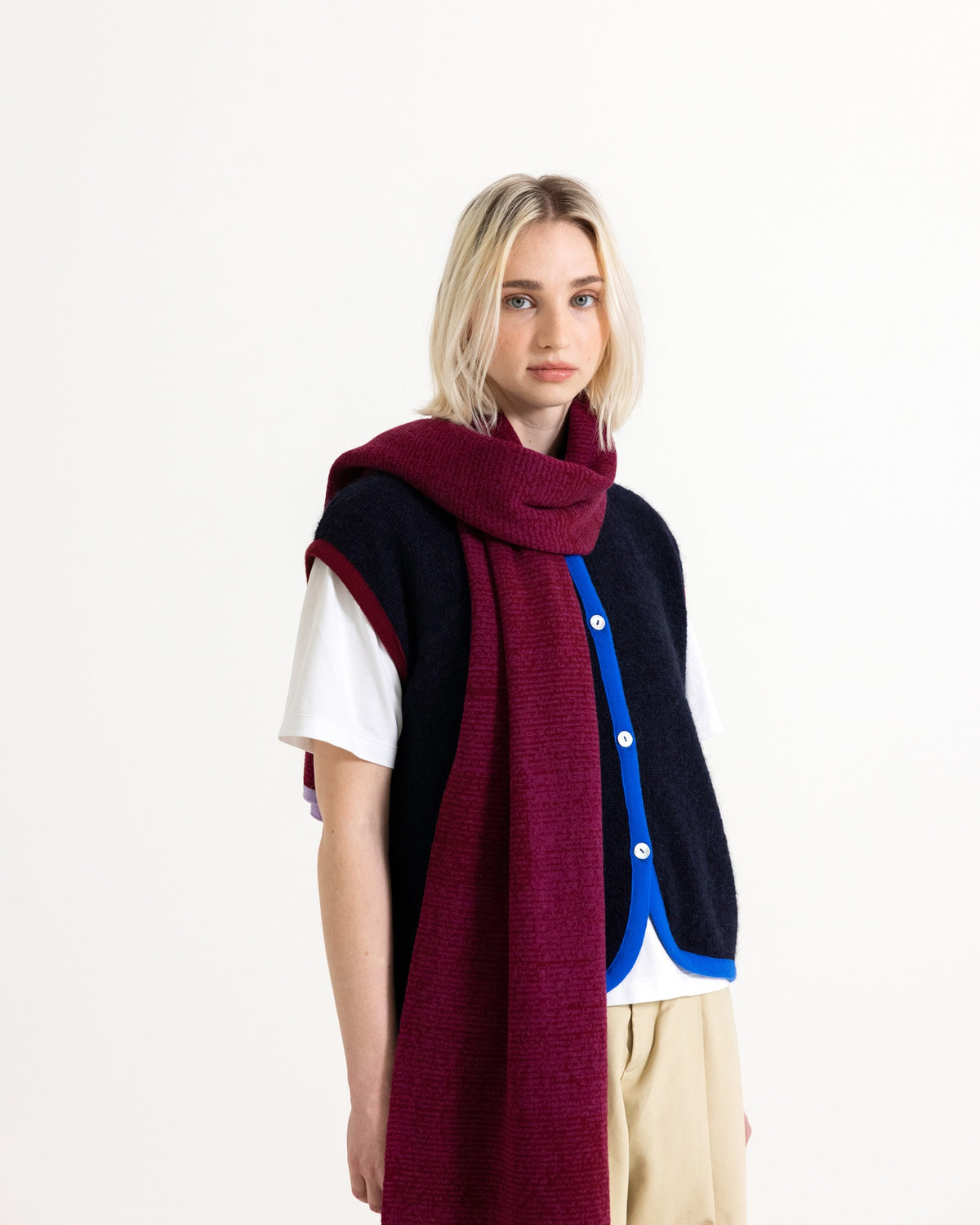 Apostrophe Maxi Scarf - Maroon