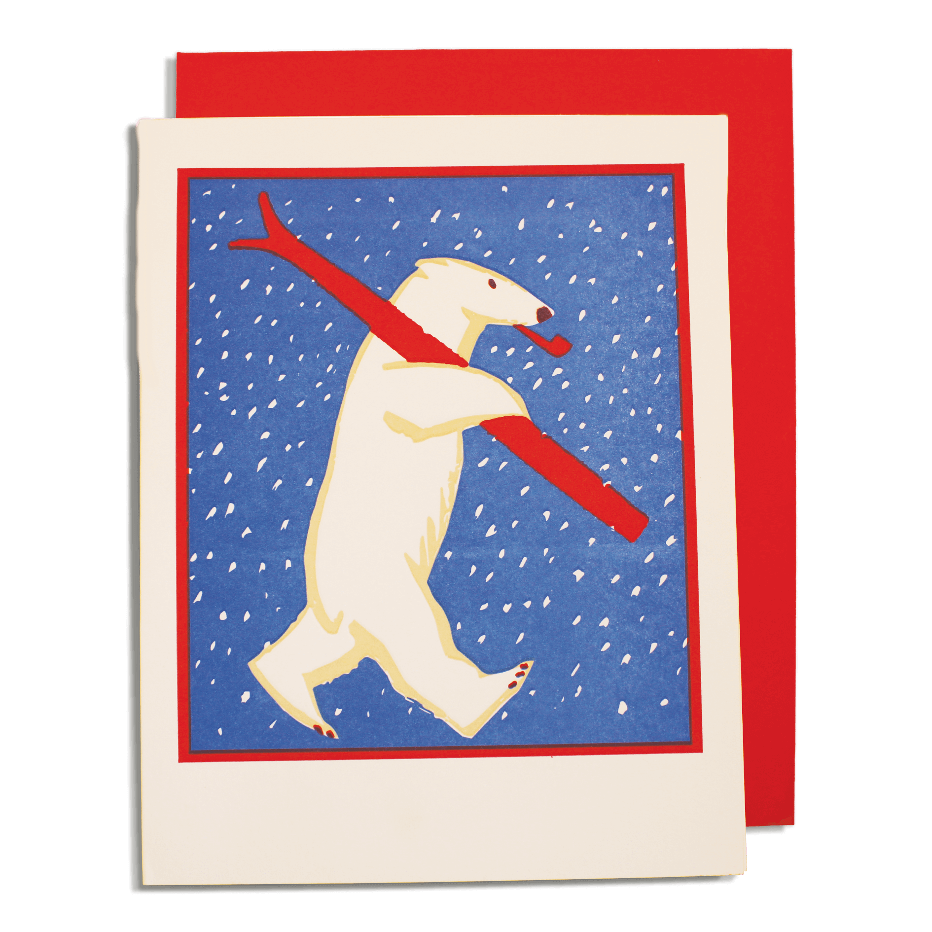 Archivist Gallery Greeting Card - Skiing Polar Bear (Pack of 5)