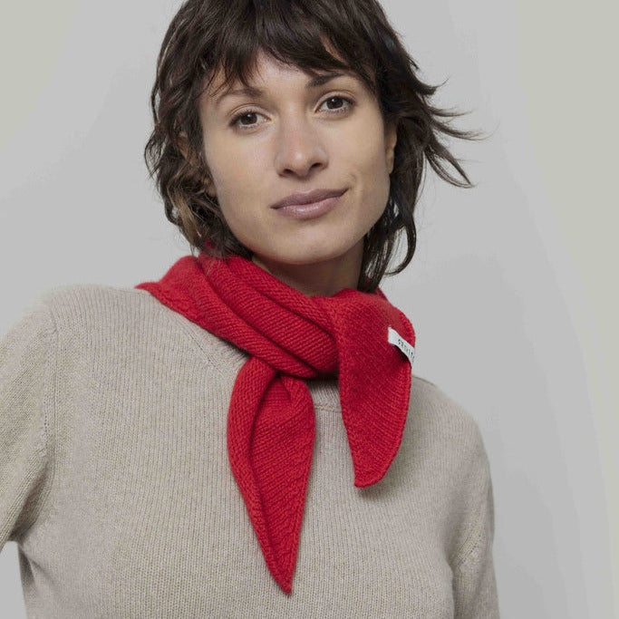 Masha Cashmere Bandana - Poppy Red