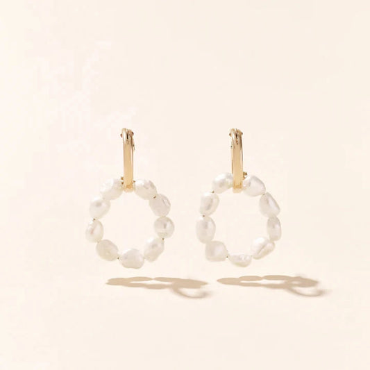 Small Hoops - Freshwater Pearl