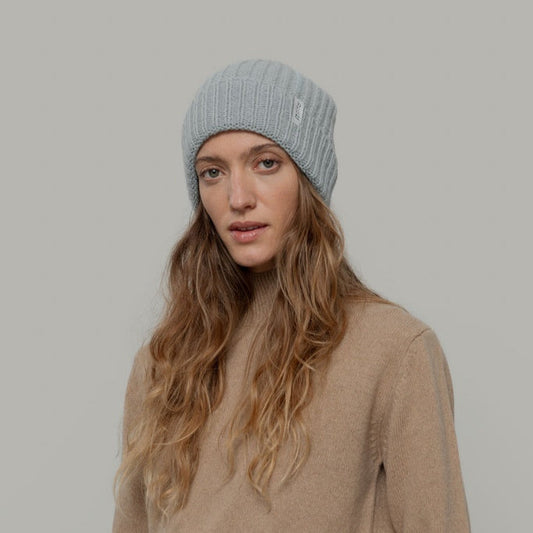 Rossana Recycled Cashmere Beanie - Grey Calce