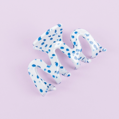 Hair Clip Medium - Blueberry Dots