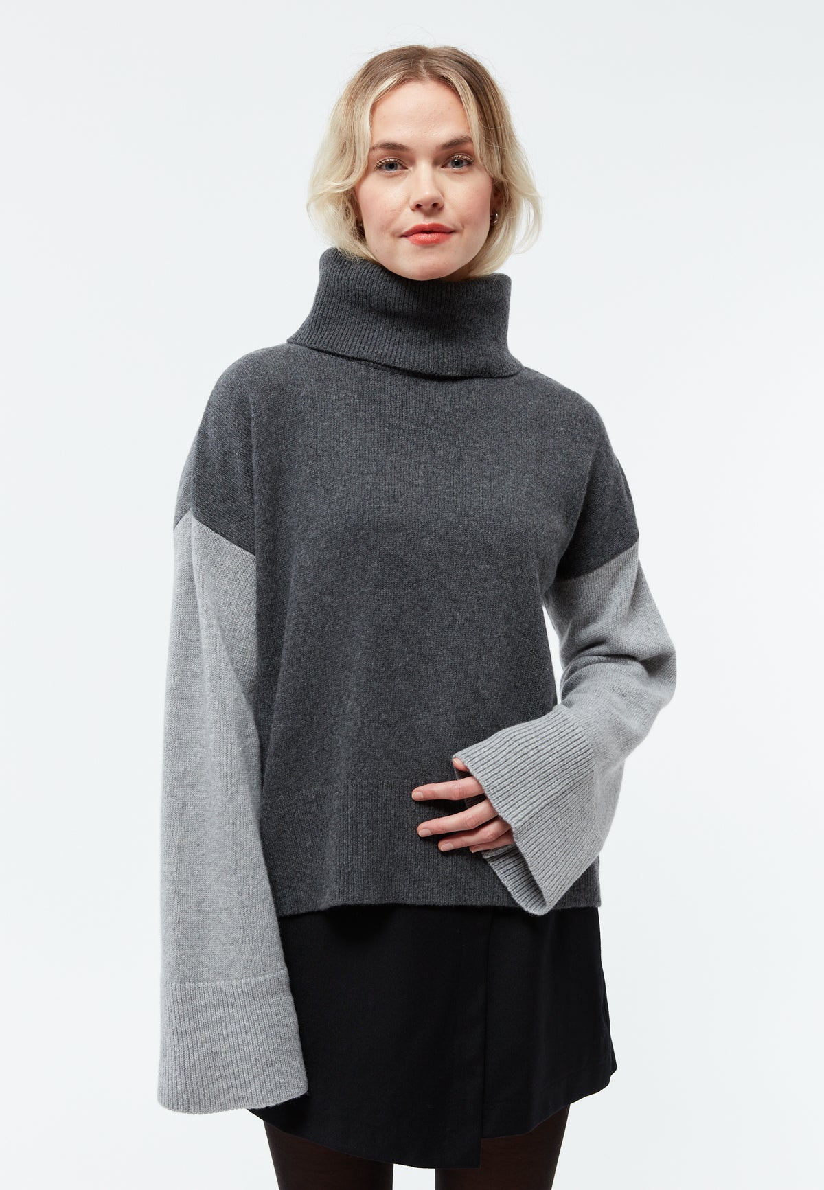 Lea Wool Sweater - Mid Grey/Iron Grey/Anthracite