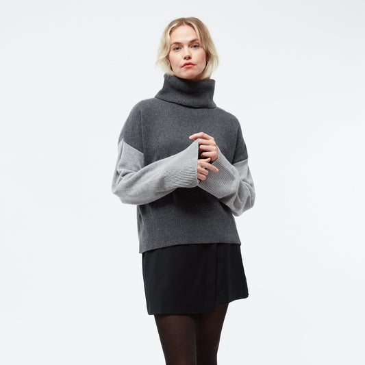Lea Wool Sweater - Mid Grey/Iron Grey/Anthracite