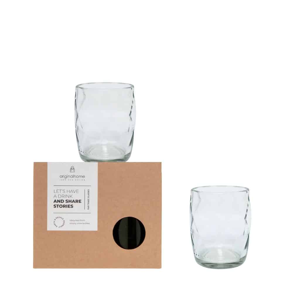 Diamond Glass S/2 - Clear