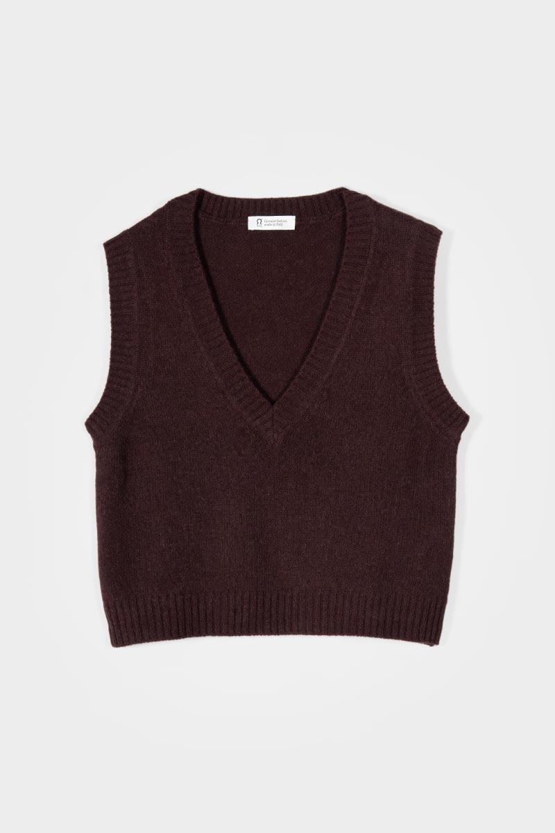 Melania Wool Vest - Brown Caffè