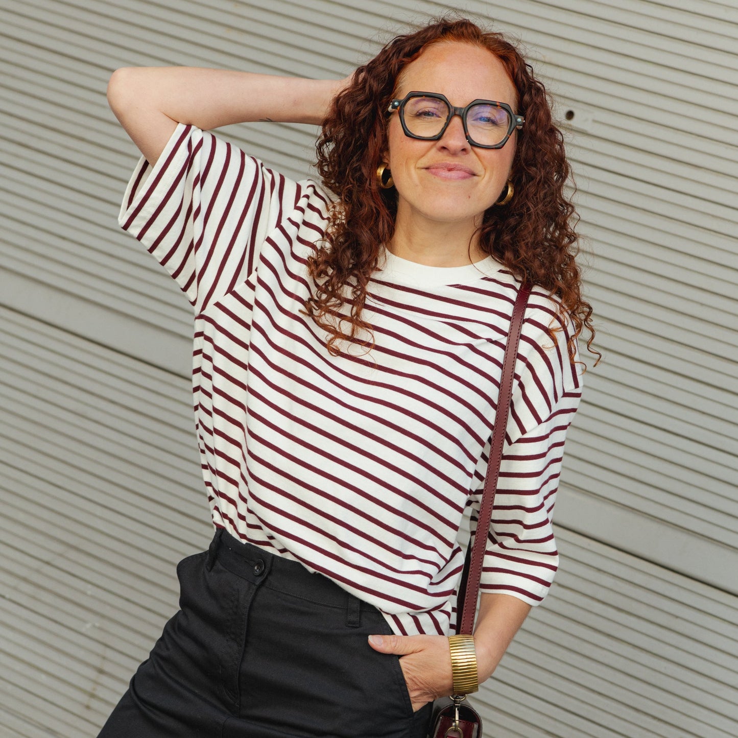 LAST ONE in 38 - Striped T-Shirt - Winetasting