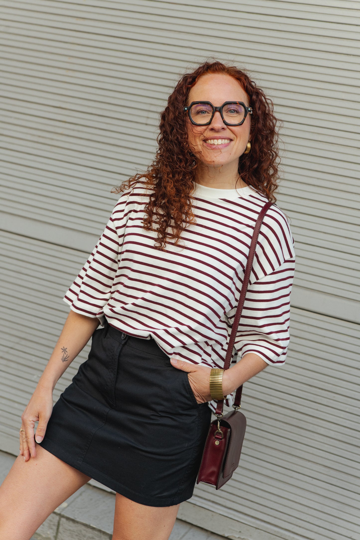LAST ONE in 38 - Striped T-Shirt - Winetasting