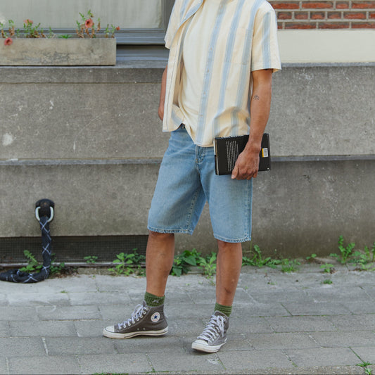 Baggy Hemp Blend Denim Shorts - Atlas