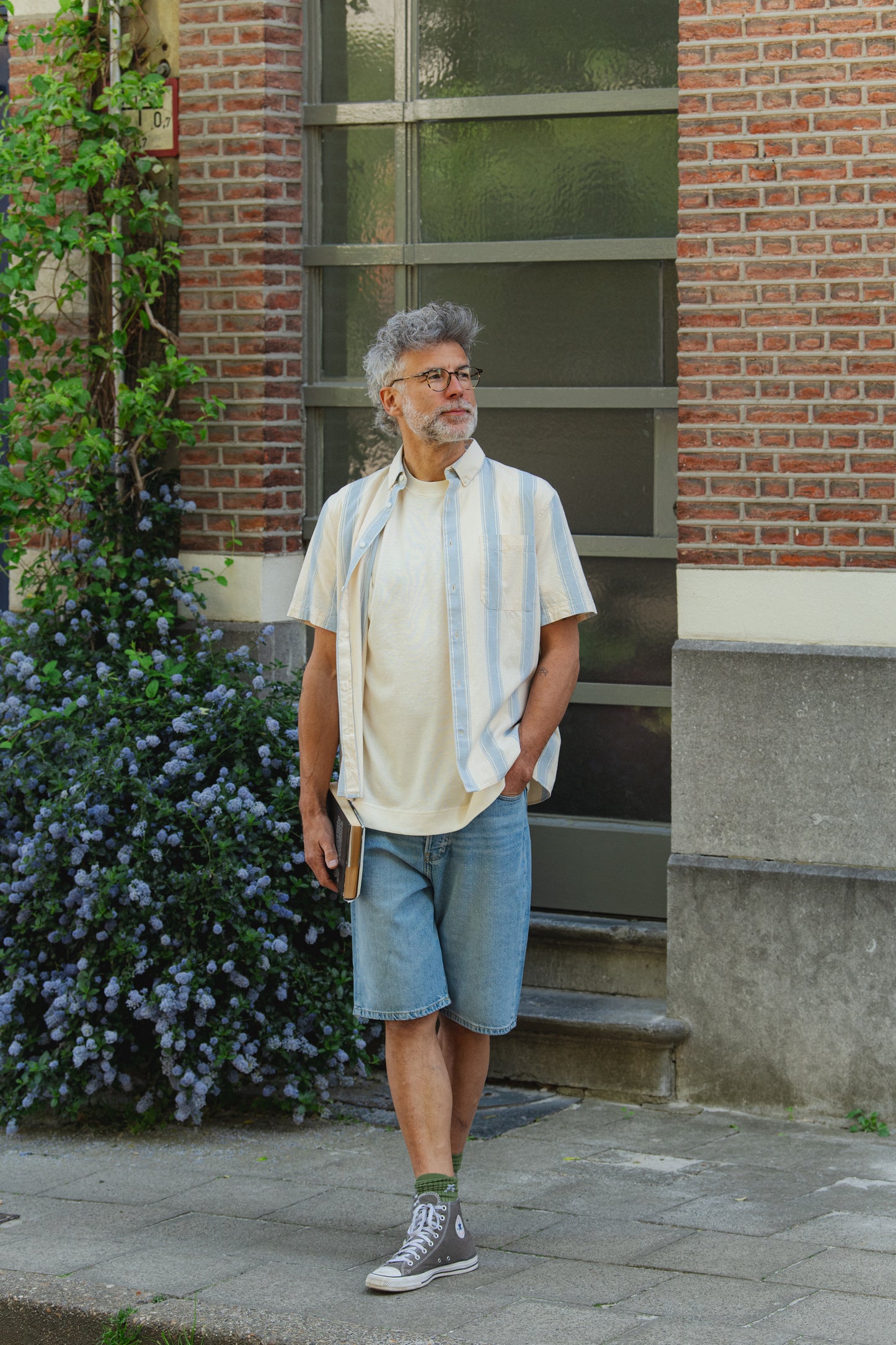 Shortsleeve Striped Shirt - Wedgwood