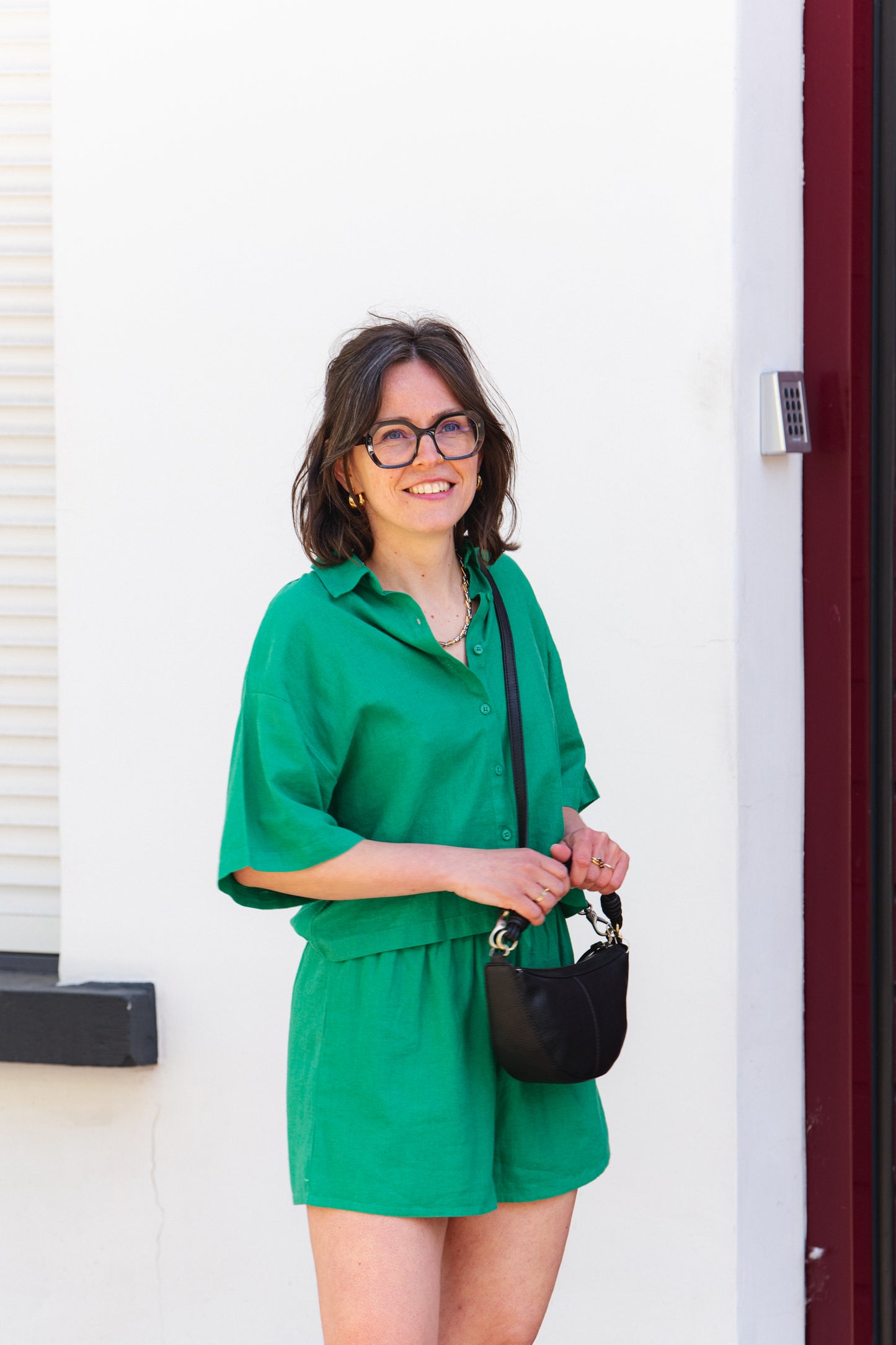Boxy Squared Blouse - Green