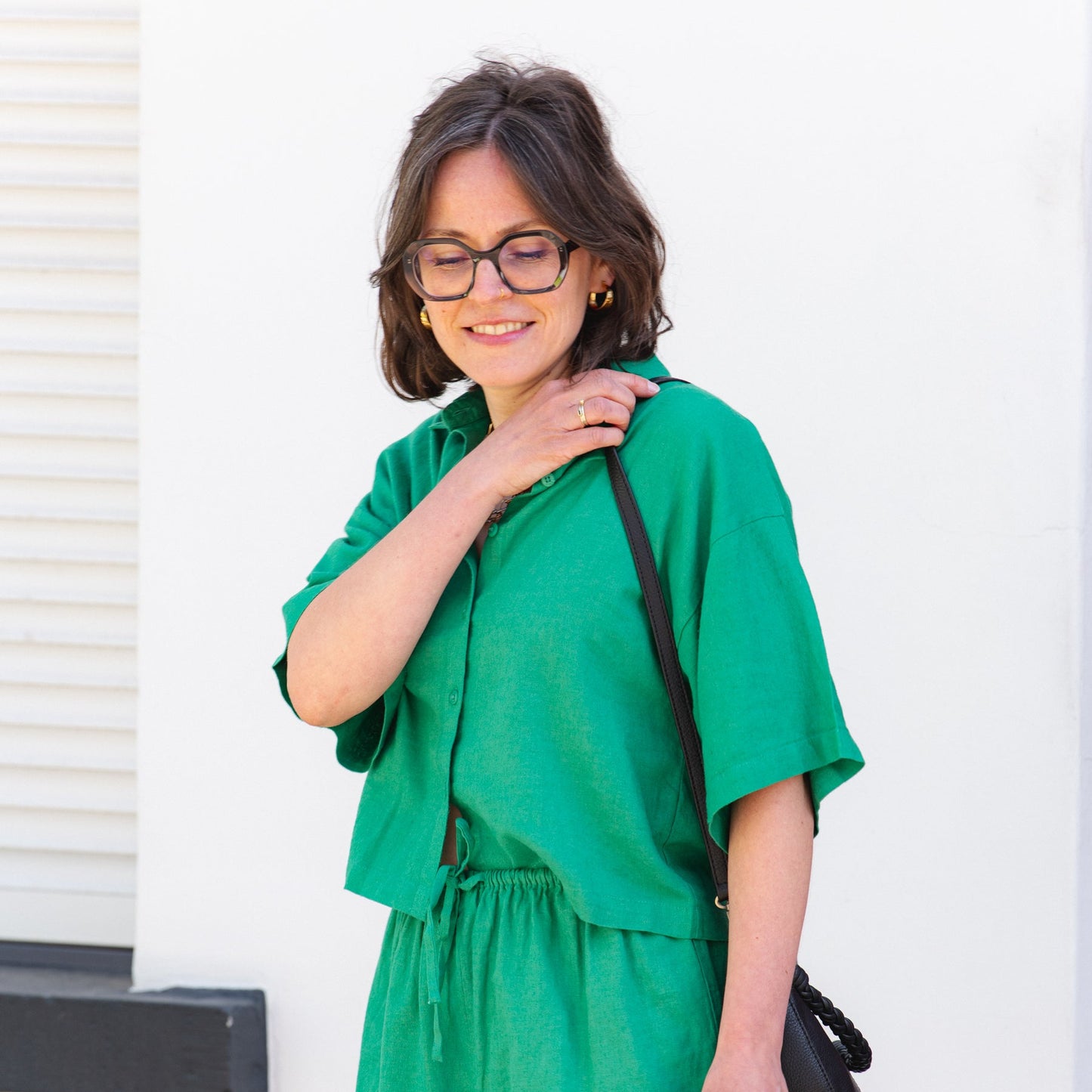 Boxy Squared Blouse - Green