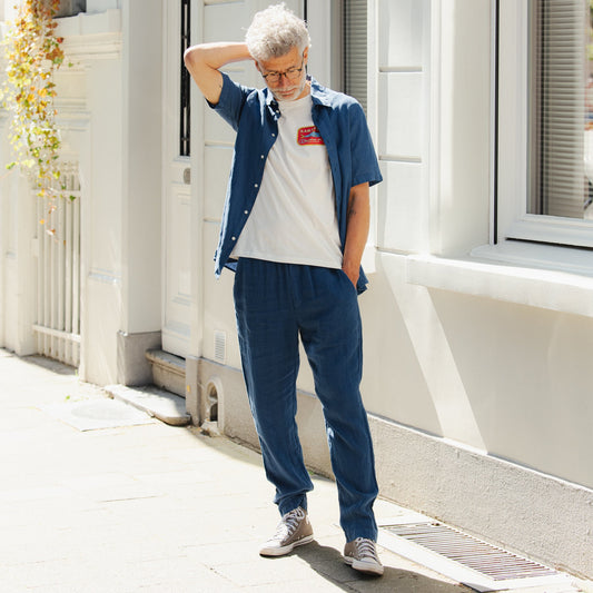 Eric Linen Pants - Blazing Blue