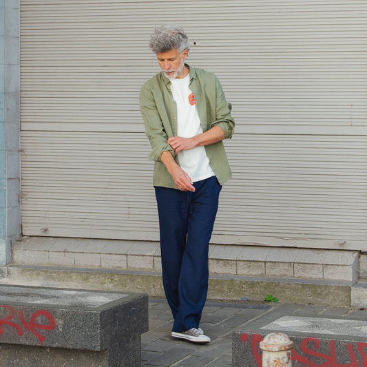 Lukaa Lino Pants - Tinted Navy