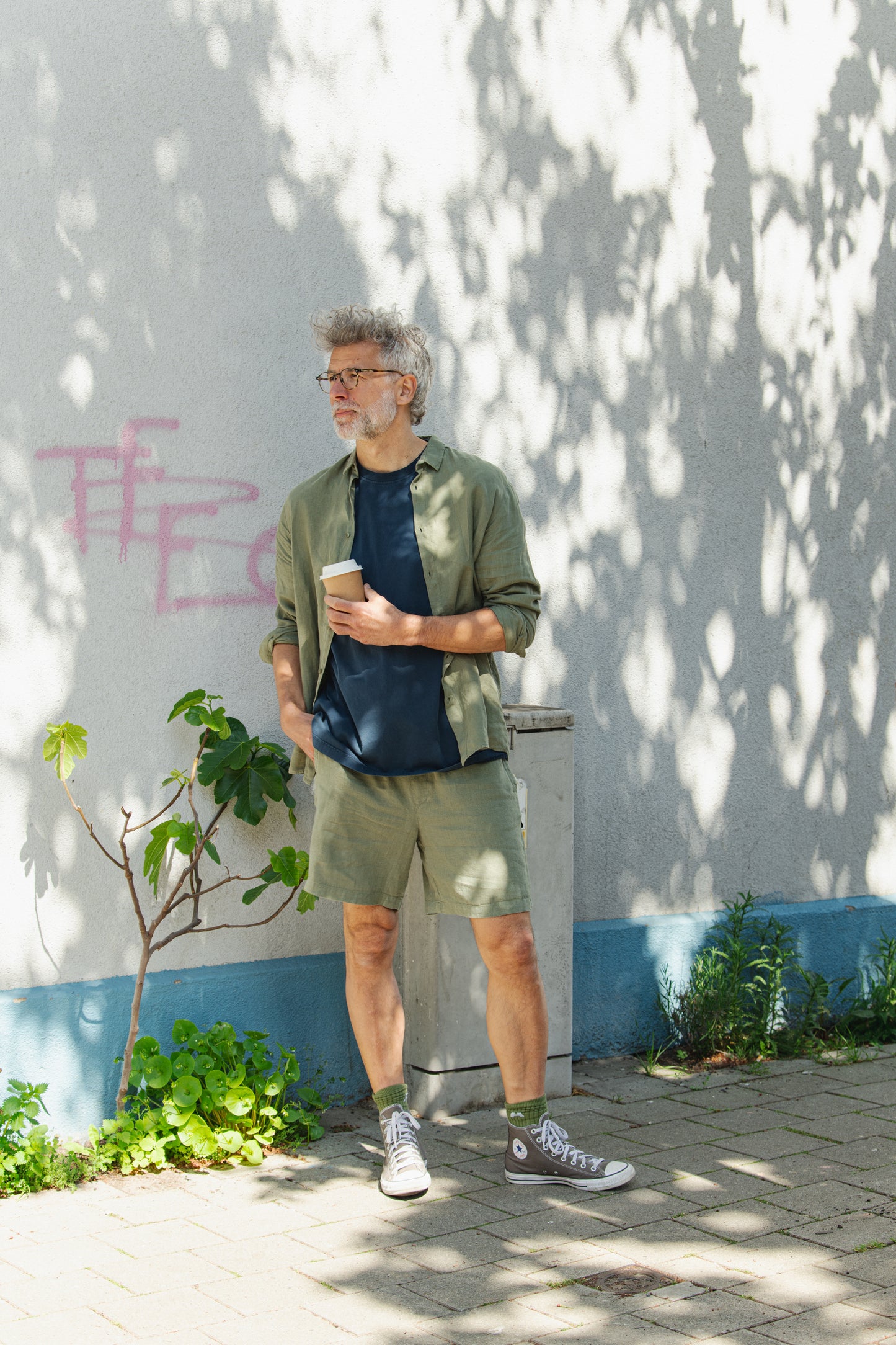 Kent Linen Shirt - Faded Olive