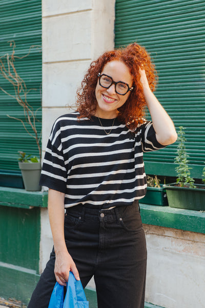 LAST ONE in XS - Lillaas Stripes T-Shirt - Black/Off White