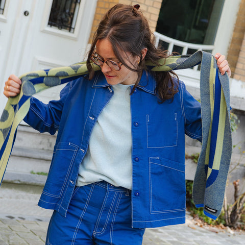 LAST ONE in S - Stiby Canvas Jacket - Surf Blue