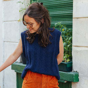 LAST ONE in S - Kelly Knitted Vest - Klein Blue