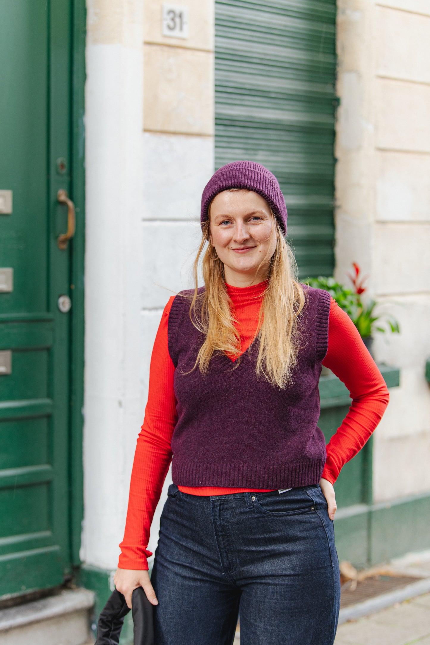 LAST ONE on XL - Melania Wool Vest - Plum