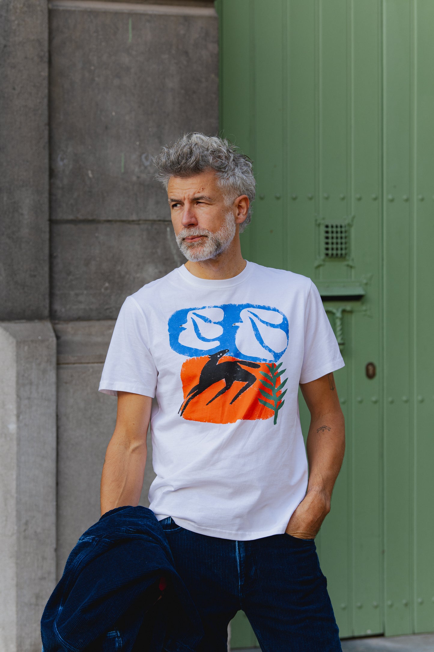 Stockholm Foal with Birds T-shirt - White