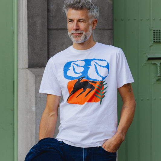 Stockholm Foal with Birds T-shirt - White