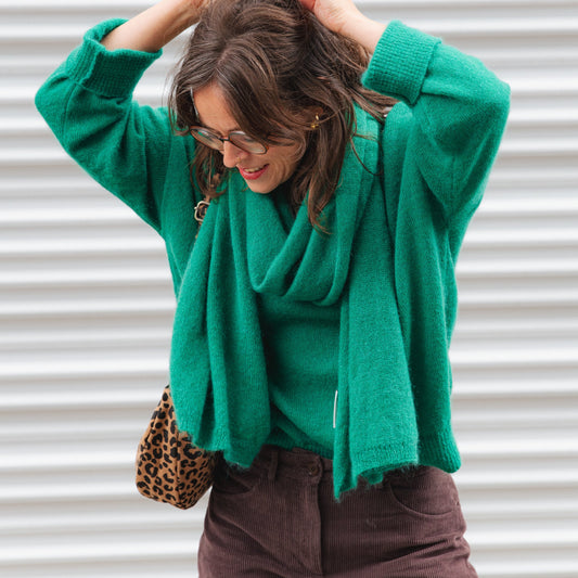 Yukinaa Solid Scarf - Emerald Green