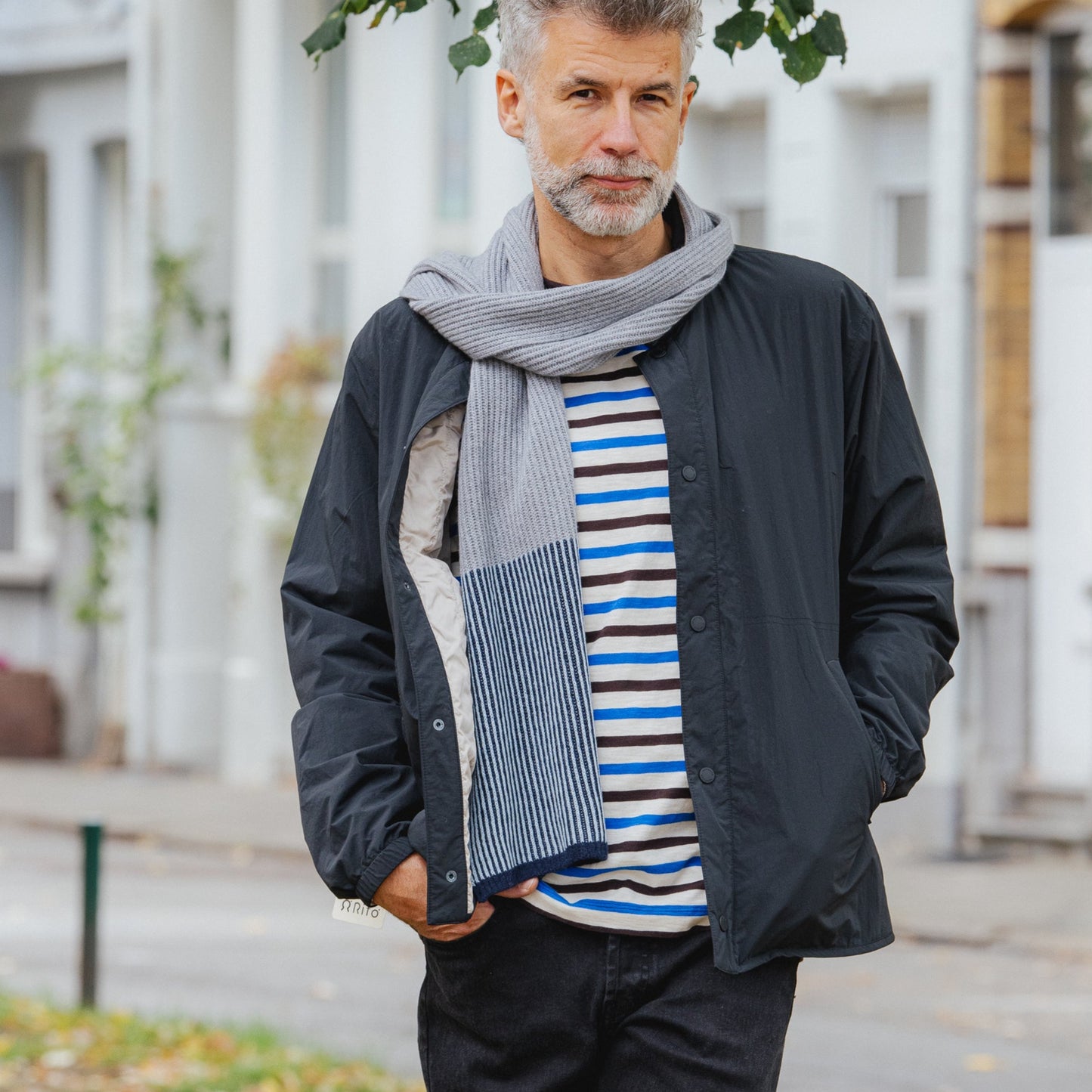 Teresa Recycled Cashmere Scarf - Blue Albastro