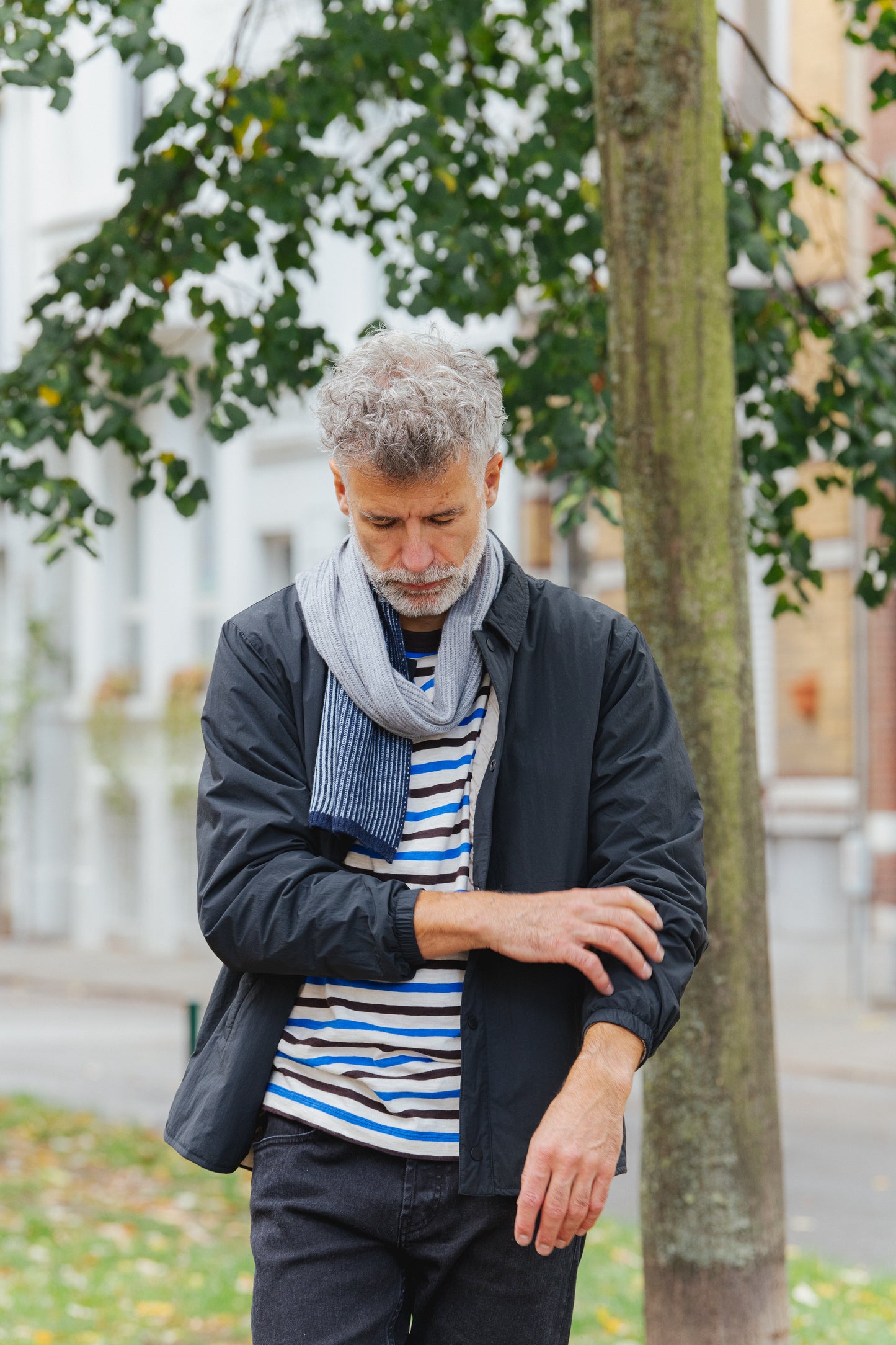 Teresa Recycled Cashmere Scarf - Blue Albastro