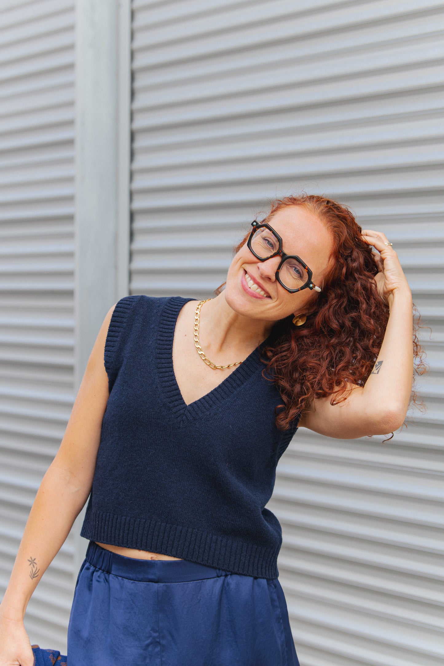 Melania Wool Vest - Blue Mora