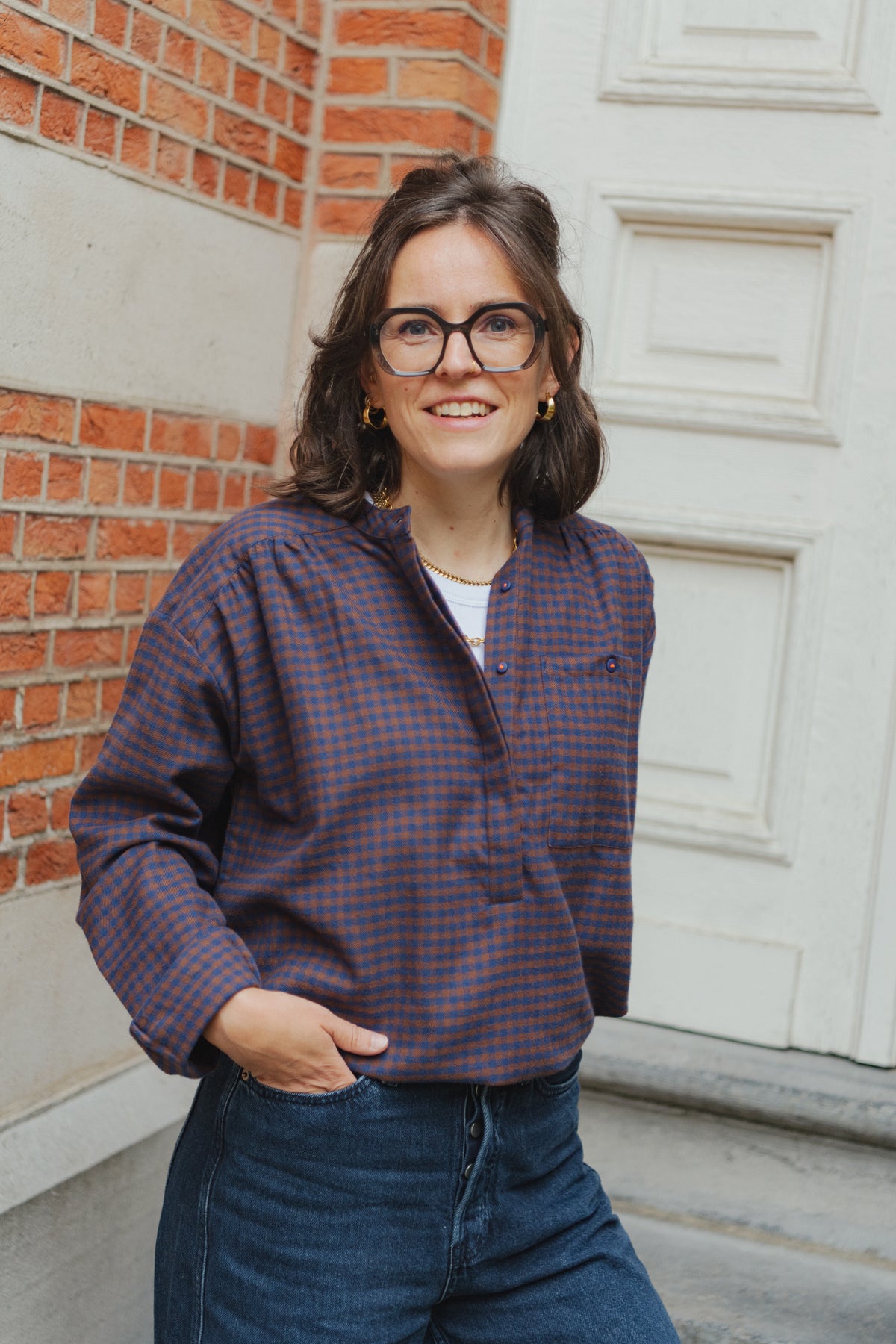 Blouse Vichy - Brown/Blue