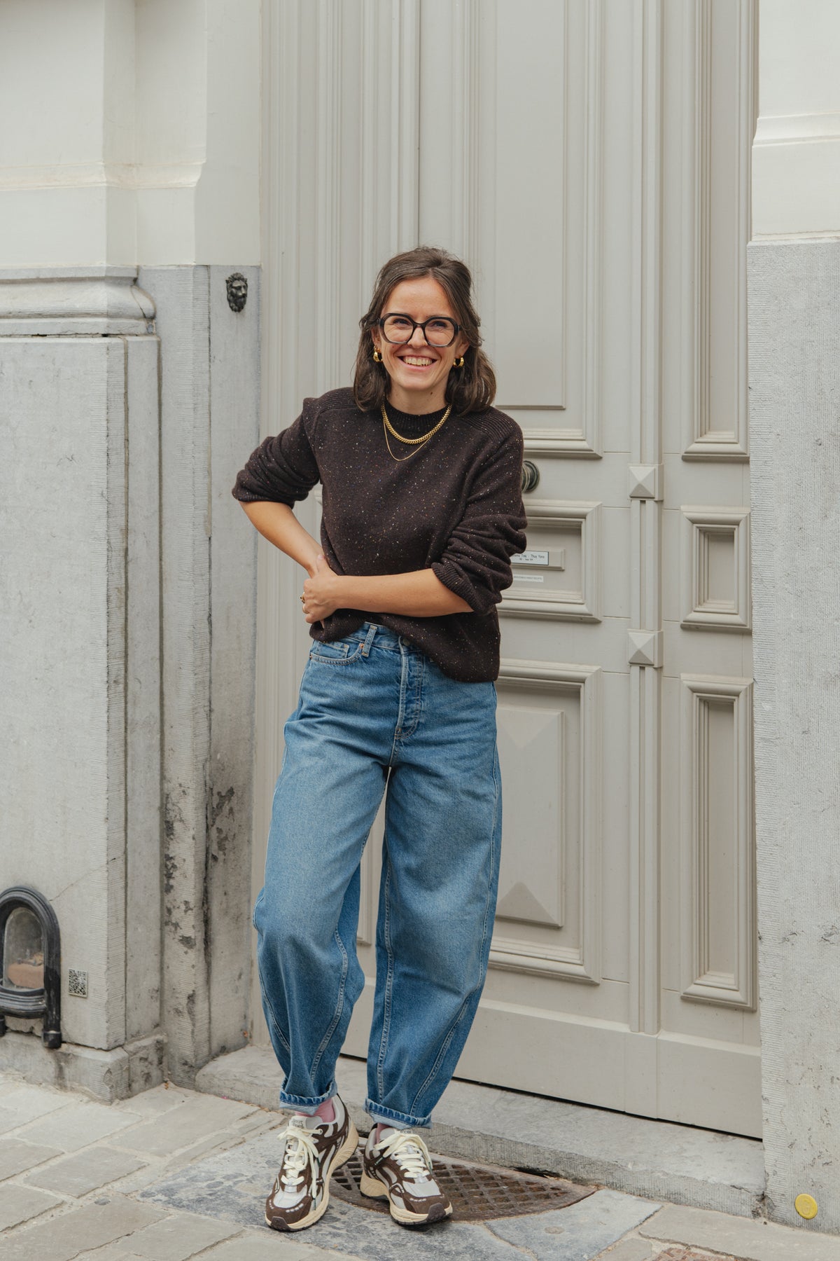 Cropped Sweater - Bitter Chocolate Tweed