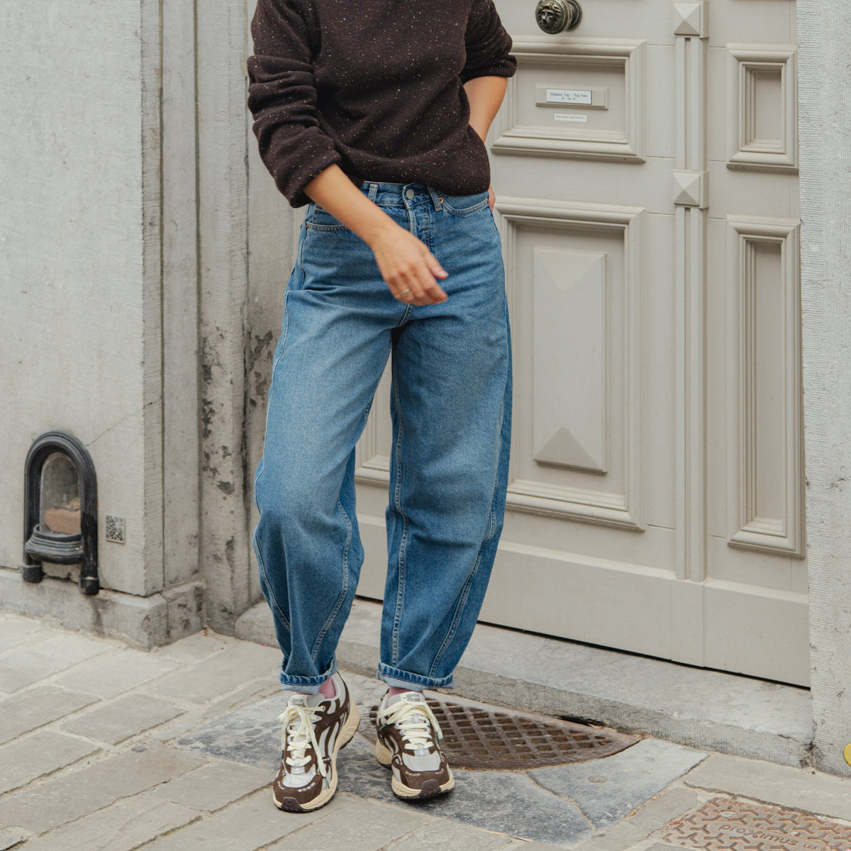 Cropped Sweater - Bitter Chocolate Tweed