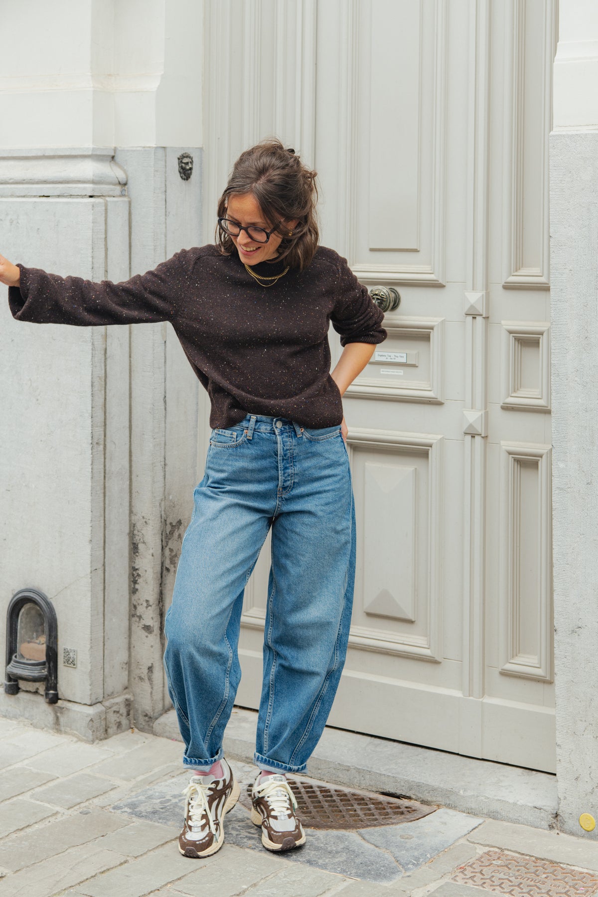 Cropped Sweater - Bitter Chocolate Tweed