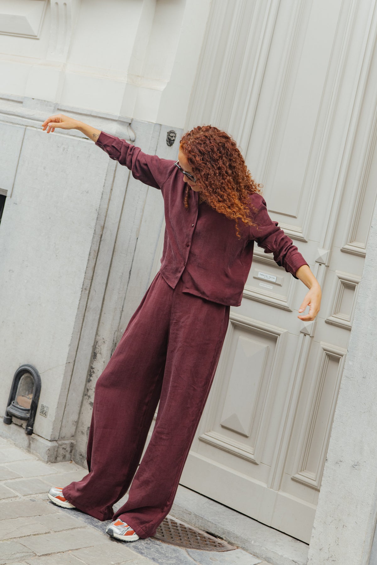Marla Trousers - Wine Red