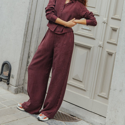 Marla Trousers - Wine Red