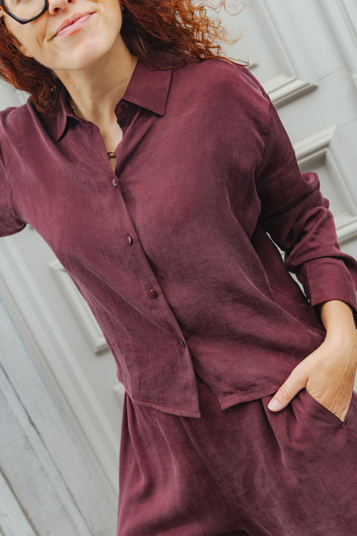 Marla Trousers - Wine Red