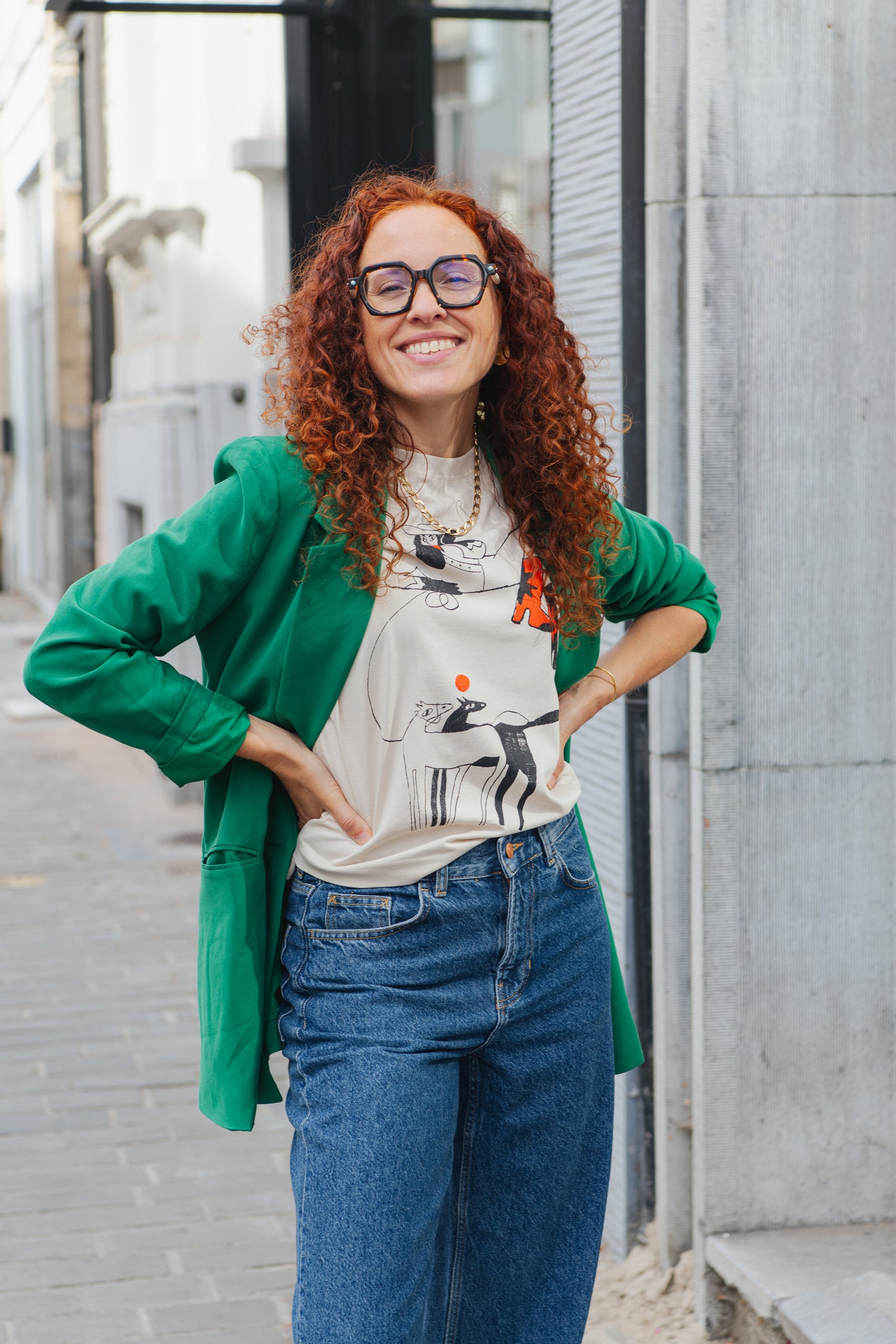 Vadstena Star Boots T-shirt - Oat White