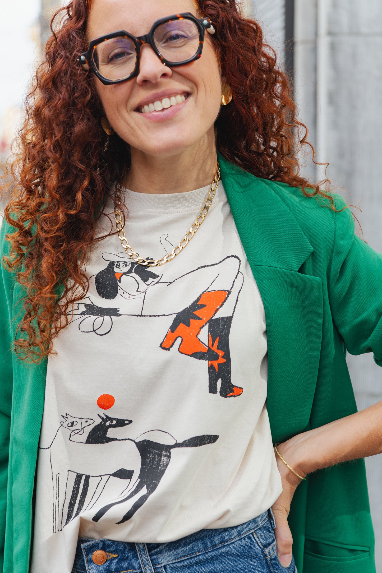 Vadstena Star Boots T-shirt - Oat White