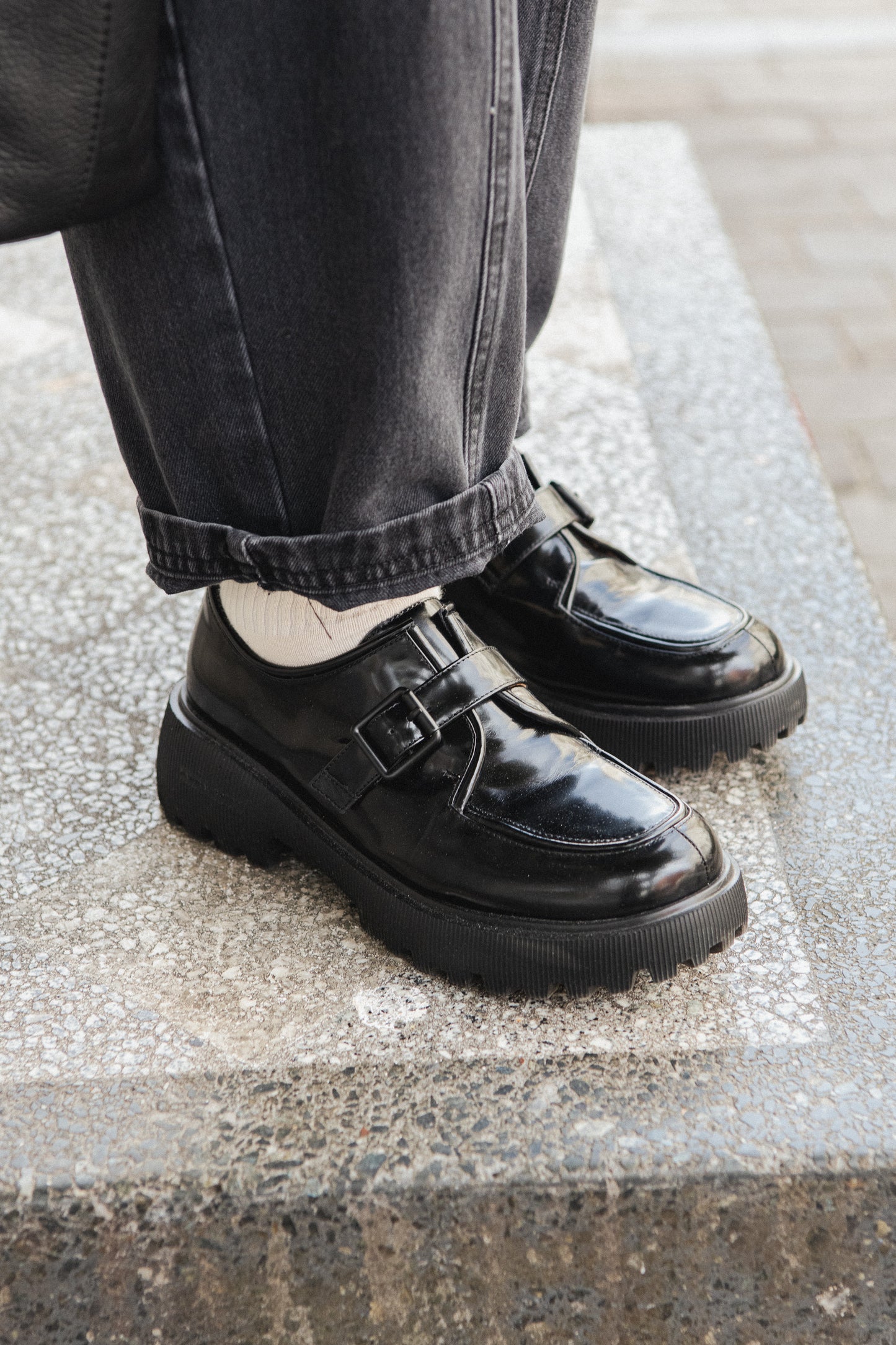 Woden Posey Monk Loafer - Black