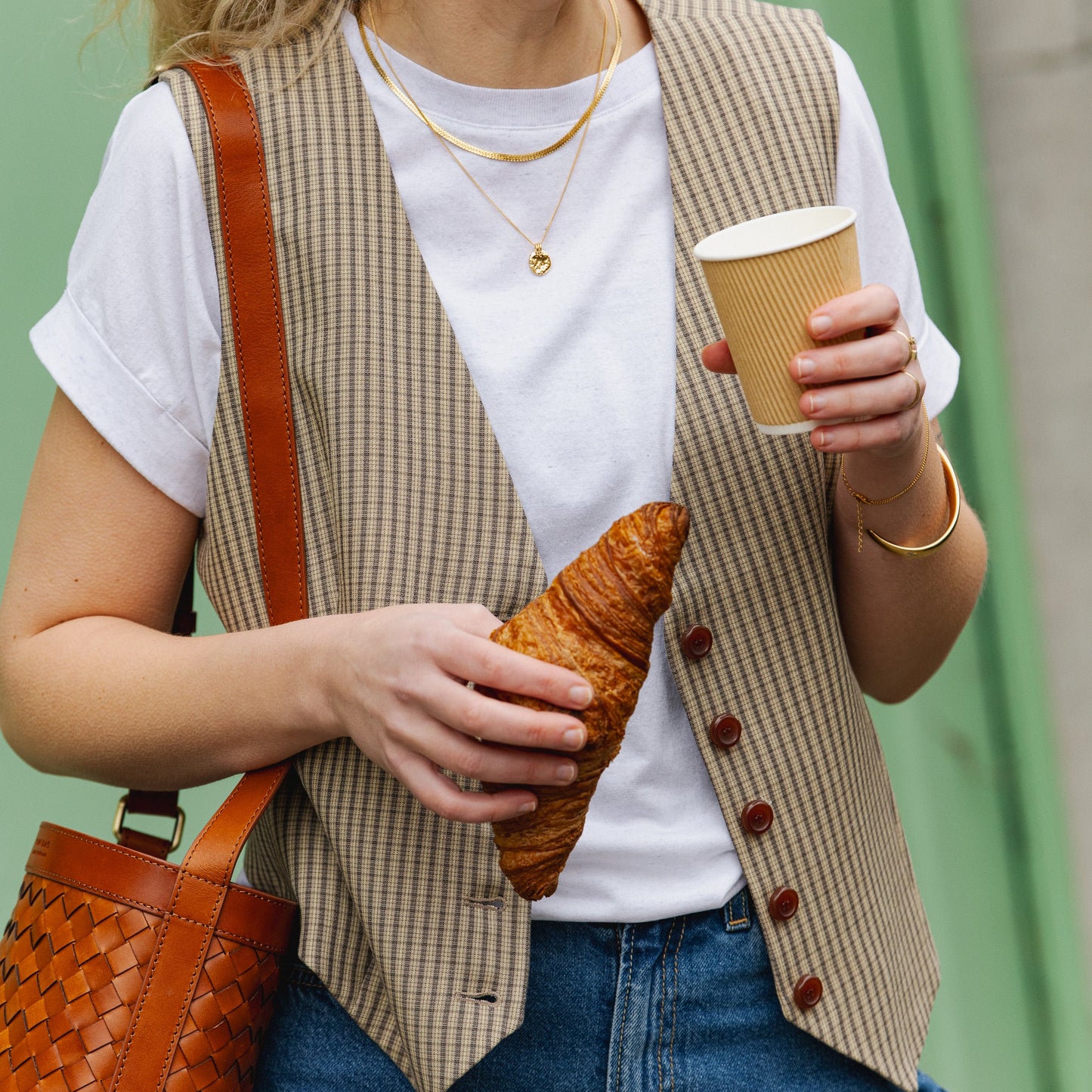 LAST ONE in XL - Sineriaa Check Vest - Sand Stone