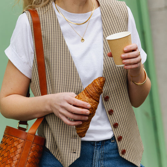 LAST ONE in XL - Sineriaa Check Vest - Sand Stone