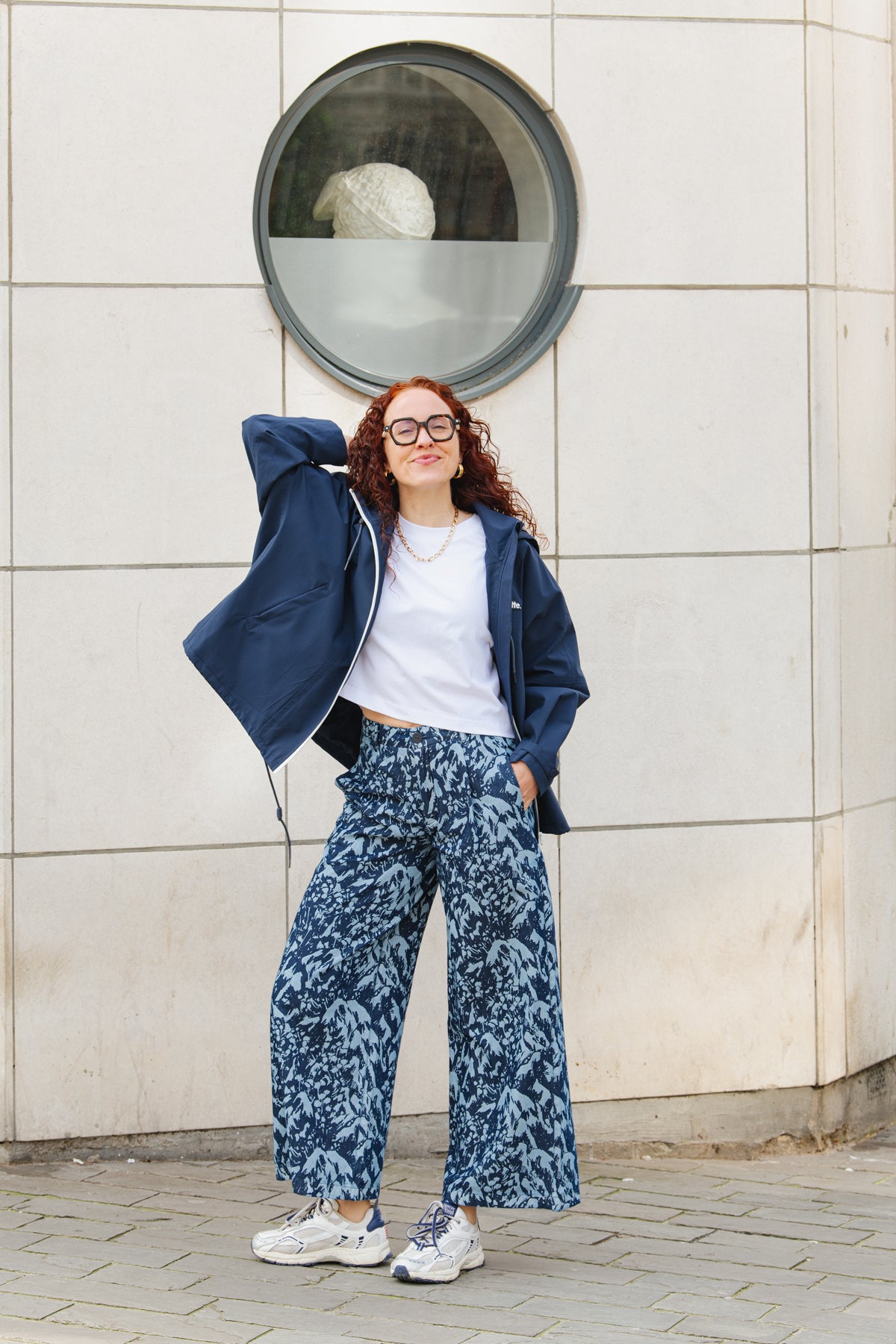 LAST ONE in M - Lourmel Waterproof Short Cape Jacket - Indigo