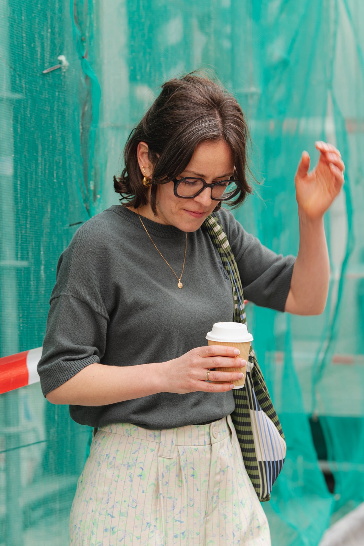 Linen Blend Knit Sweater - Space Steel